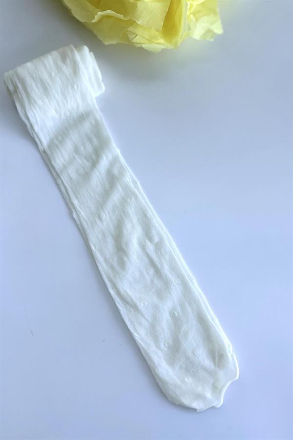 Puantiye Desenli Beyaz  Mus Çorap