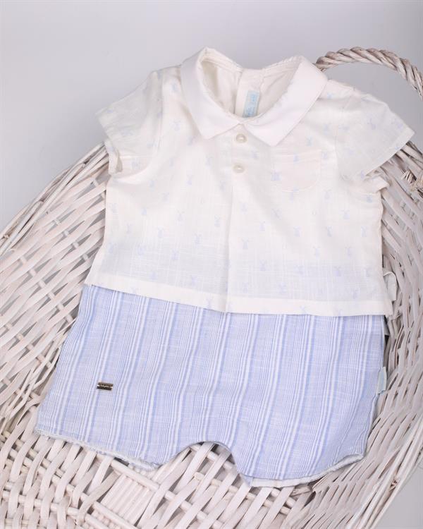 Tavşan Desenli Bebek Şortlu Tulum