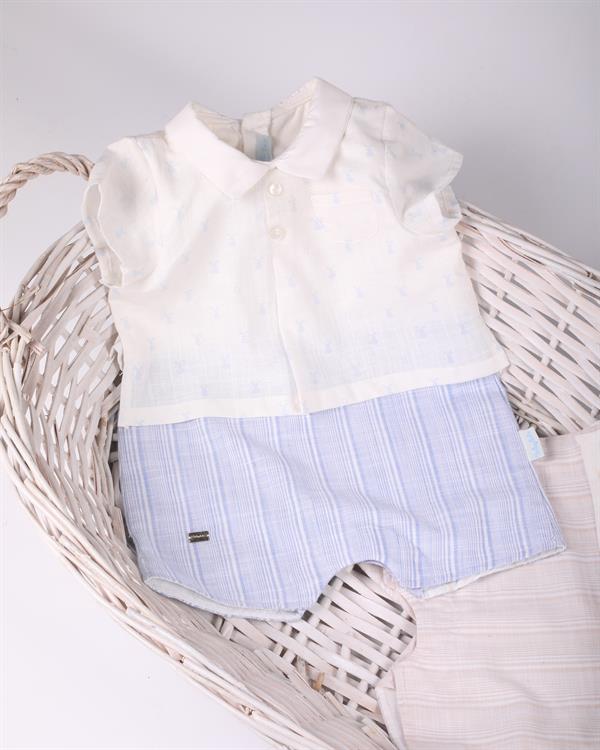 Tavşan Desenli Bebek Şortlu Tulum