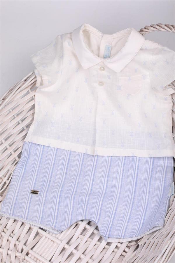 Tavşan Desenli Bebek Şortlu Tulum