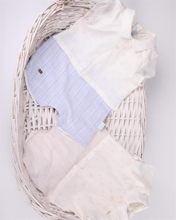 Tavşan Desenli Bebek Şortlu Tulum