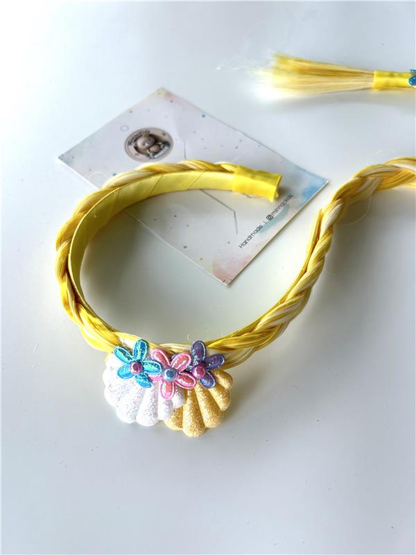 Tek Taraftan Geniş Örgülü Deniz Kabuklu Renkli Taç