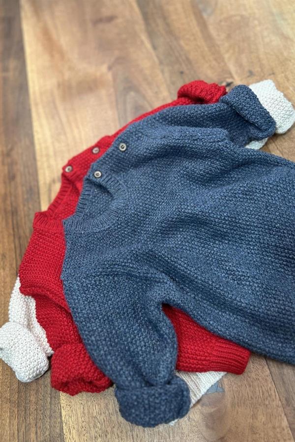 Triko Örgü Kazak İndigo Unisex İndigo