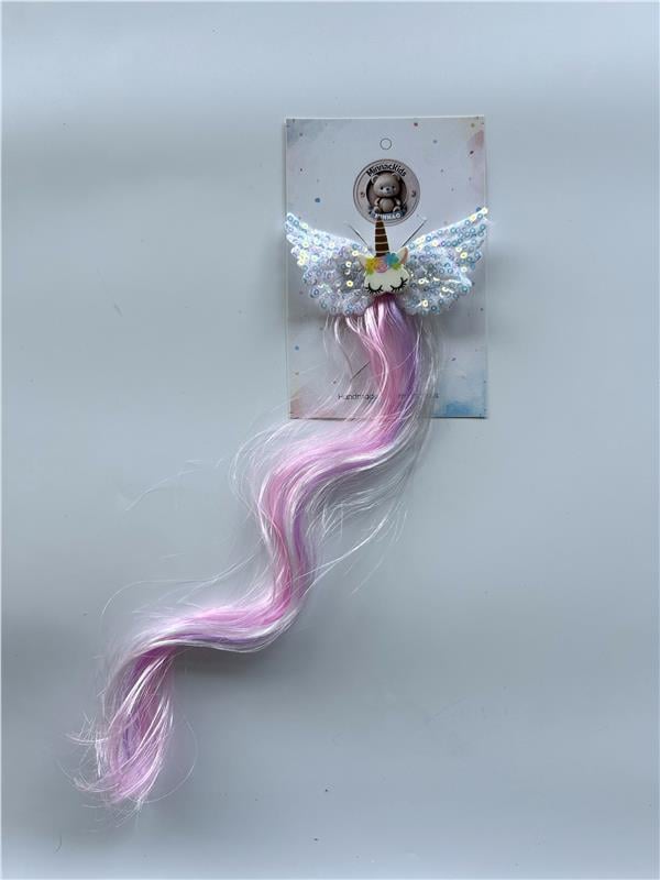 Üzeri Unicorn Detaylı Klipsli Renkli Saçlı Toka