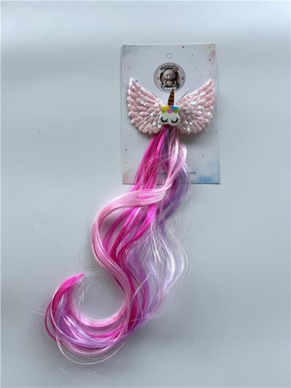 Üzeri Unicorn Detaylı Klipsli Renkli Saçlı Toka