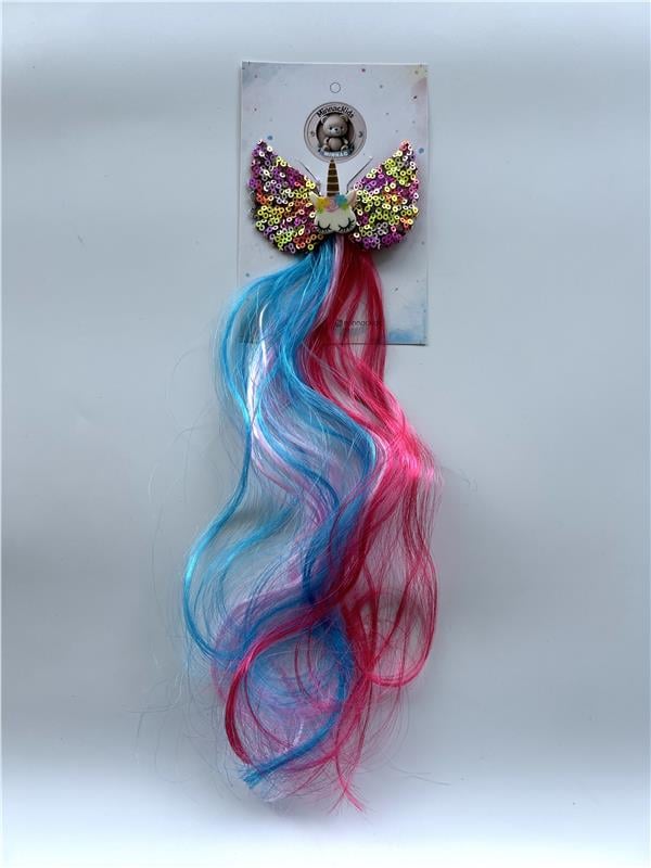 Üzeri Unicorn Detaylı Klipsli Renkli Saçlı Toka