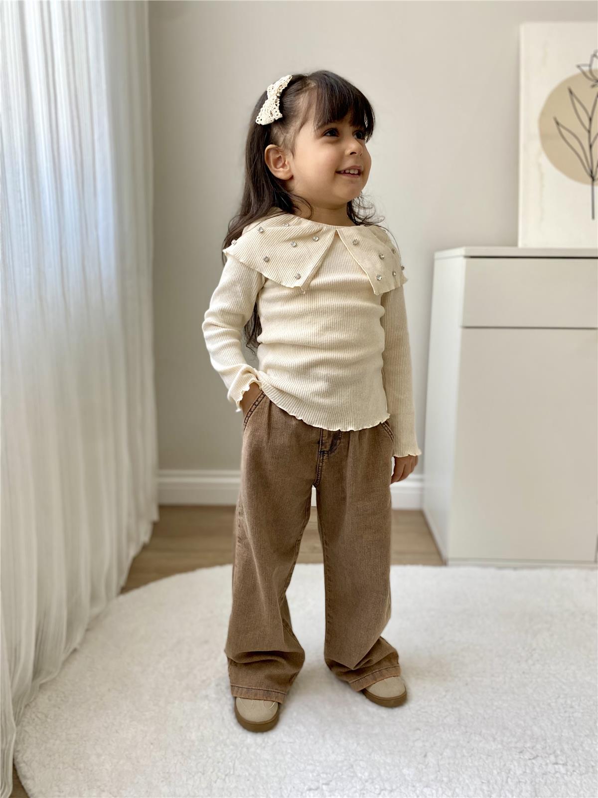 İspanyol Paça Eskitme Jean Kahve