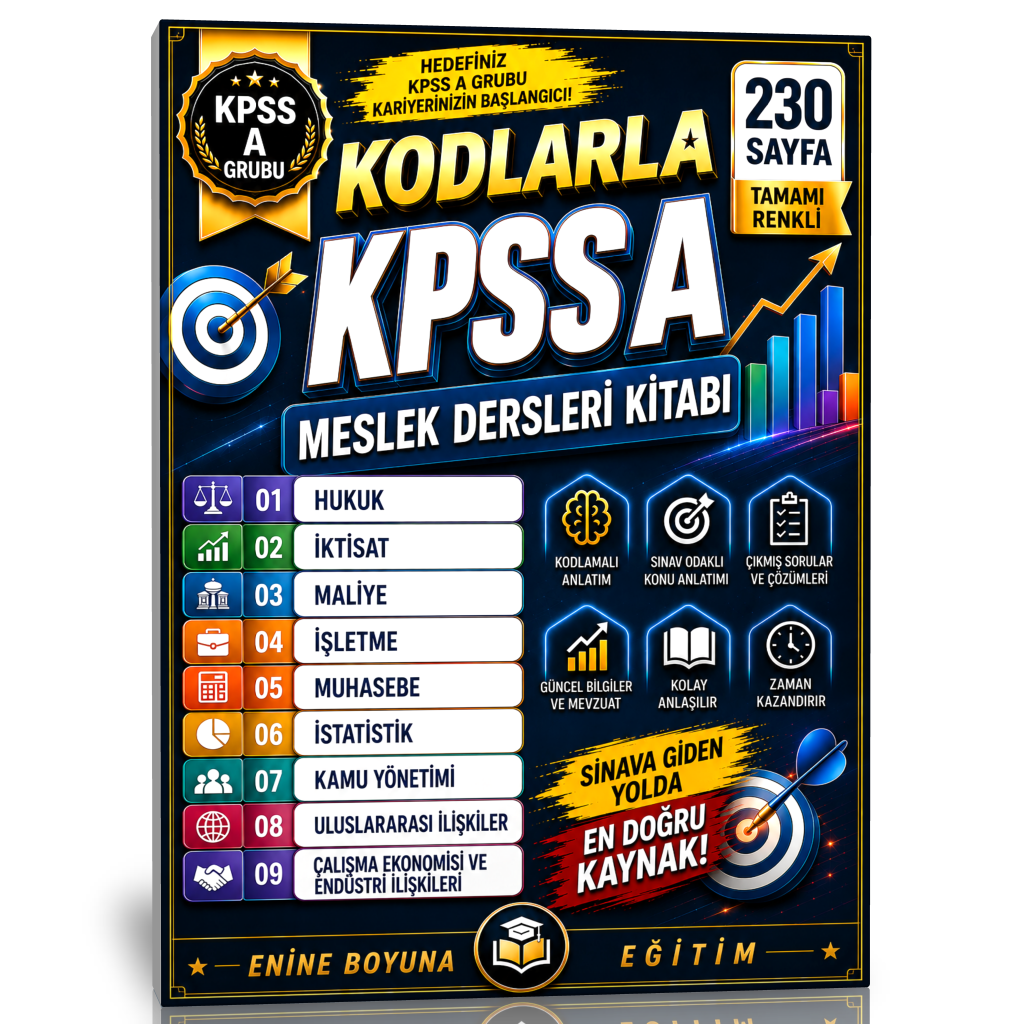  Kodlarla KPSS A Grubu Meslek Dersleri Kitabı (Tamamı Renkli)