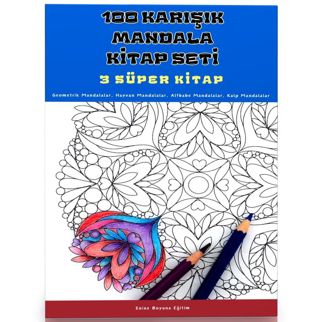 100 Karışık Mandala Kitap Seti (3 Kitap)
