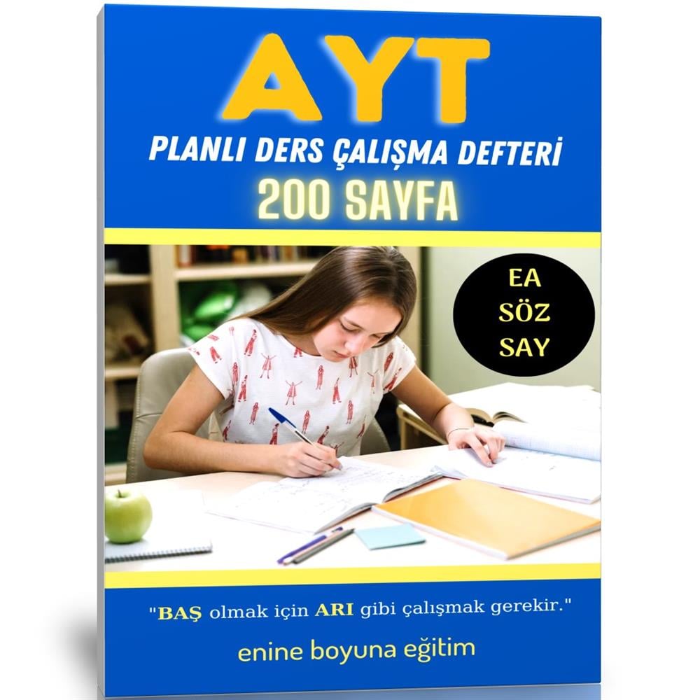 2023 AYT Planlı Ders Çalışma Defteri (200 Sayfa)