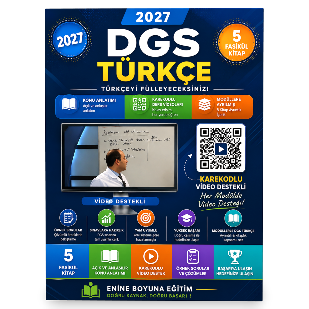 2024 DGS Türkçe Modüler Kitap Seti (4 Kitap + Ders Videoları)