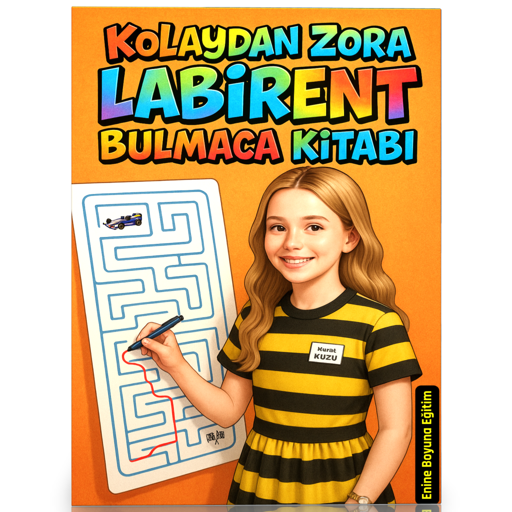 3-9 Yaş Kolaydan Zora Labirent Bulmaca Kitabı (Spiralli)