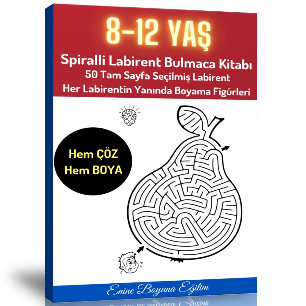 8-12 Yaş Labirent Bulmaca Kitabı (Spiralli)