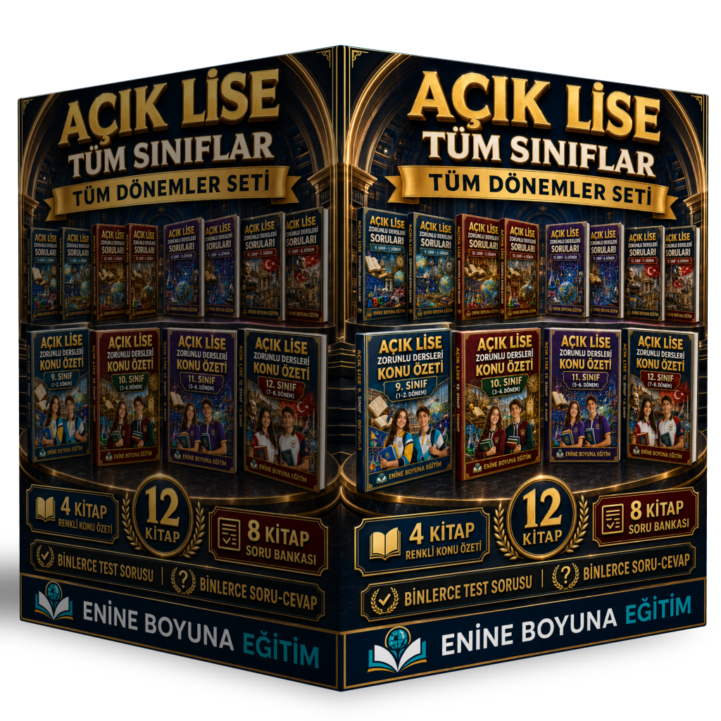 AÇIK LİSE TÜM SINIFLAR VE TÜM DÖNEMLER SETİ – 12 KİTAP