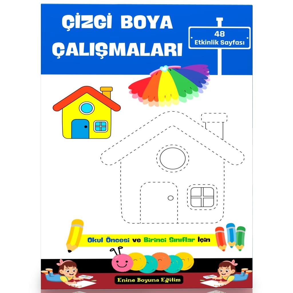 Çizgi Boyama Çalışmaları Kitabı (48 Çizgi BOYAMA Sayfası)