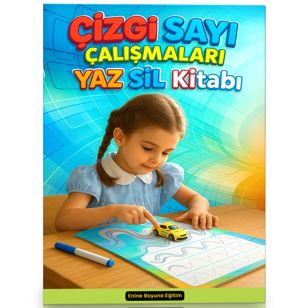 Çizgi Sayı Çalışmaları YAZ–SİL Kitabı (Oyuncak ARABA İlaveli)