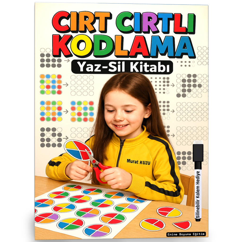 Çocuklar İçin Cırt Cırtlı KODLAMA Yaz-Sil Kitabı