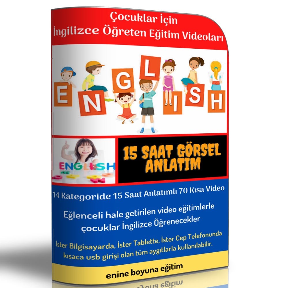 Çocuklar İçin İngilizce Öğreten Eğitim Video Seti