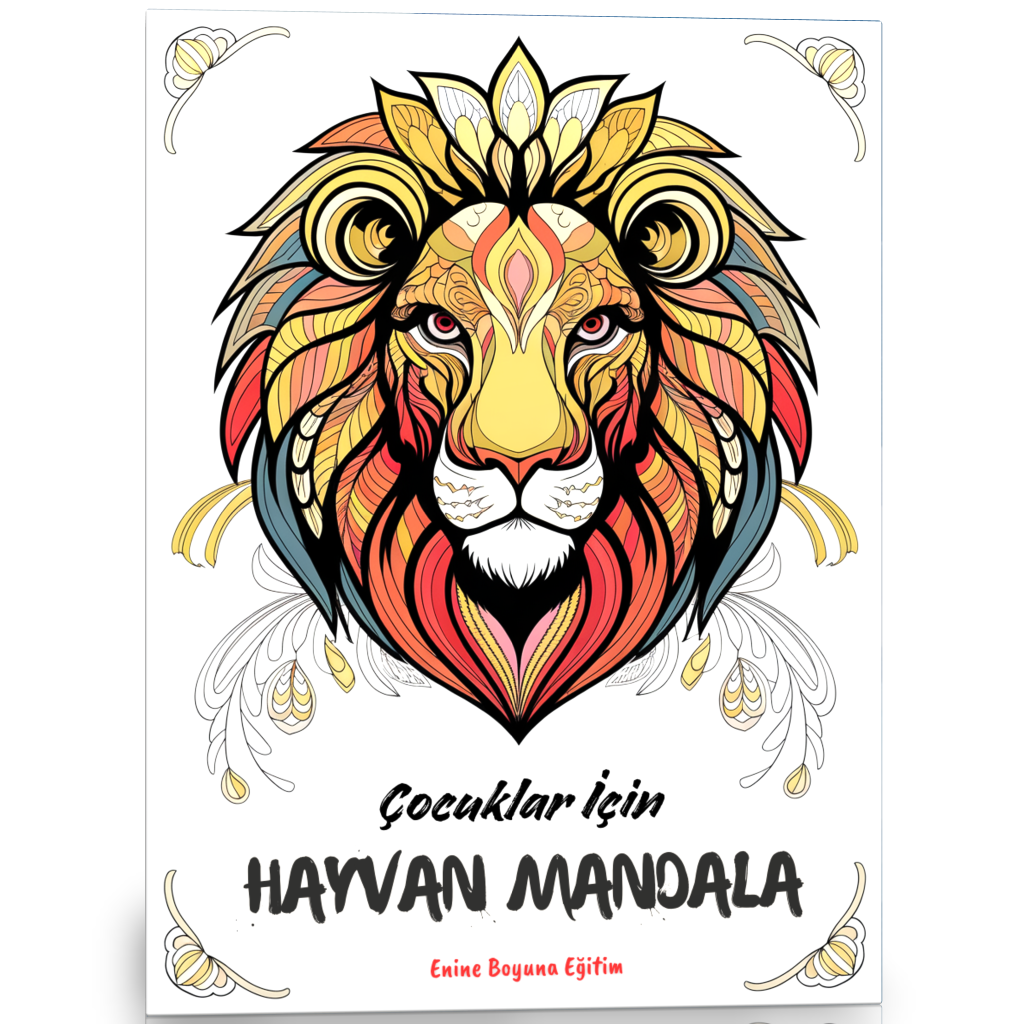 Çocuklar İçin Mandala Boyama Kitabı (50 HAYVAN Mandala)