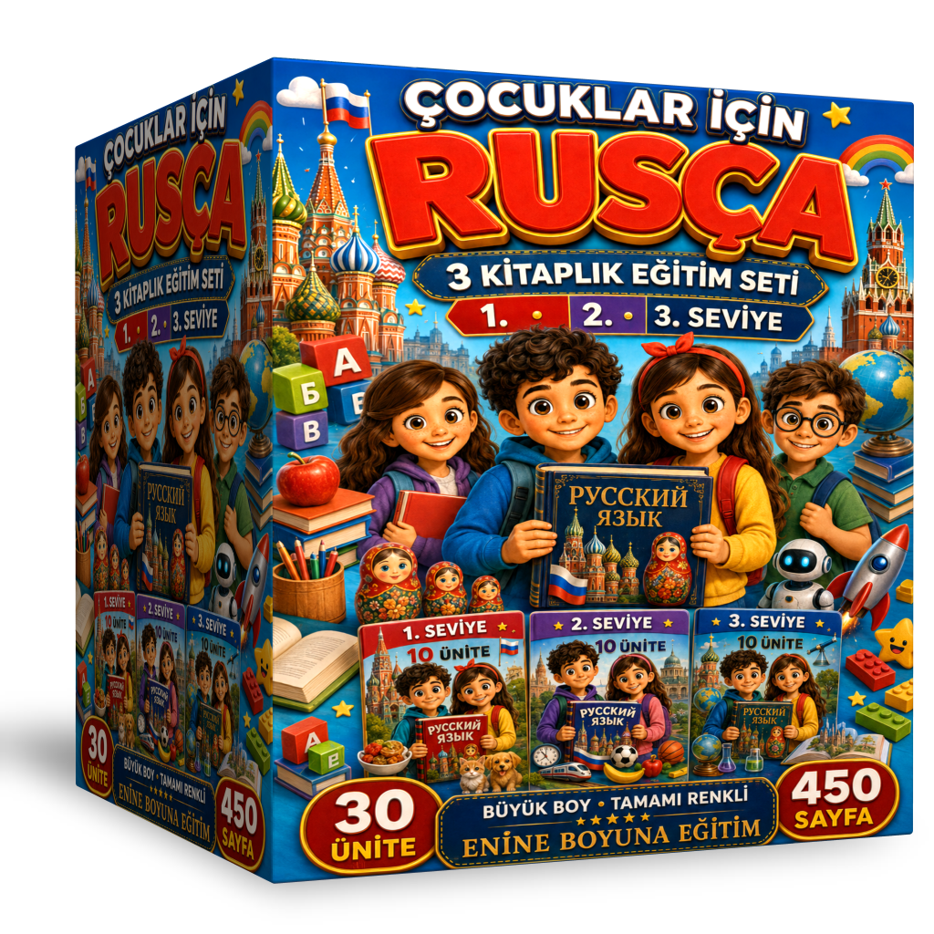 ÇOCUKLAR İÇİN RUSÇA – 3 KİTAPLIK DEV EĞİTİM SETİ