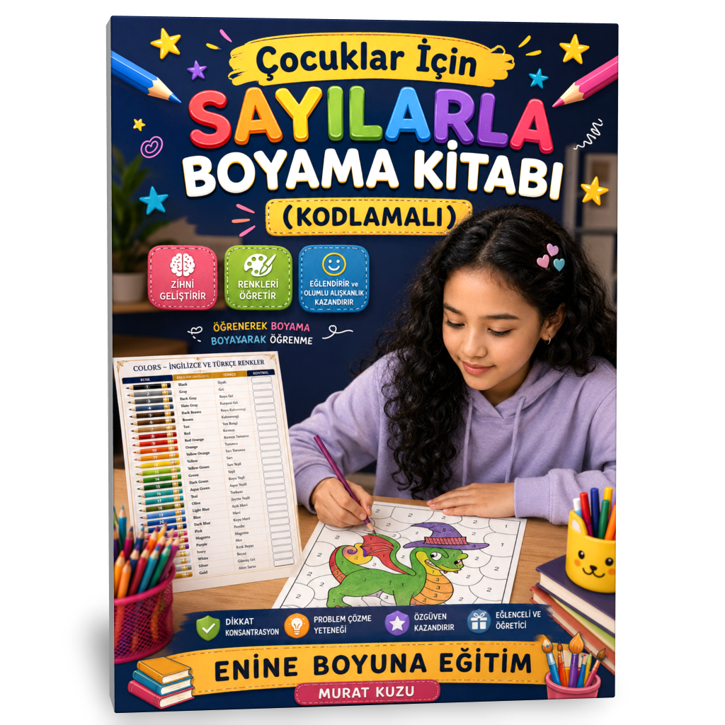 ÇOCUKLAR İÇİN SAYILARLA BOYAMA KİTABI (KODLAMALI)