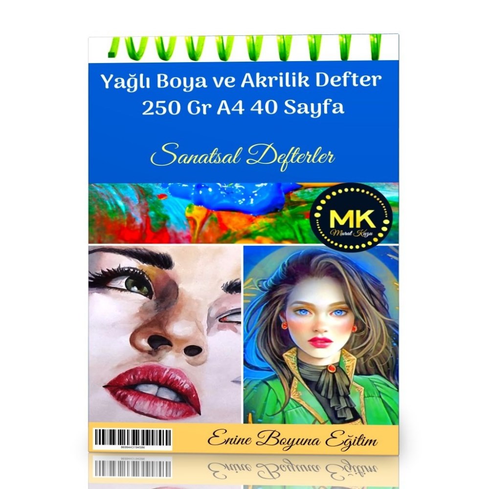 Enine Boyuna Eğitim A4 Yağlı Boya Akrilik Defter 40 Sayfa