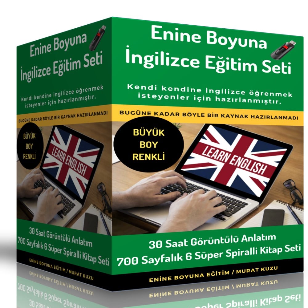 Enine Boyuna İngilizce Eğitim Seti (Büyük Boy RENKLİ)