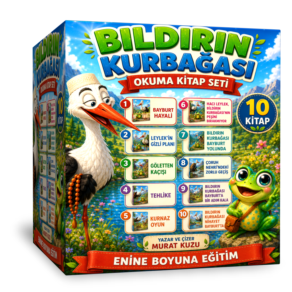 Hacı Leylek ve Bıldırın Kurbağası Okuma Kitap Seti (10 Kitap)