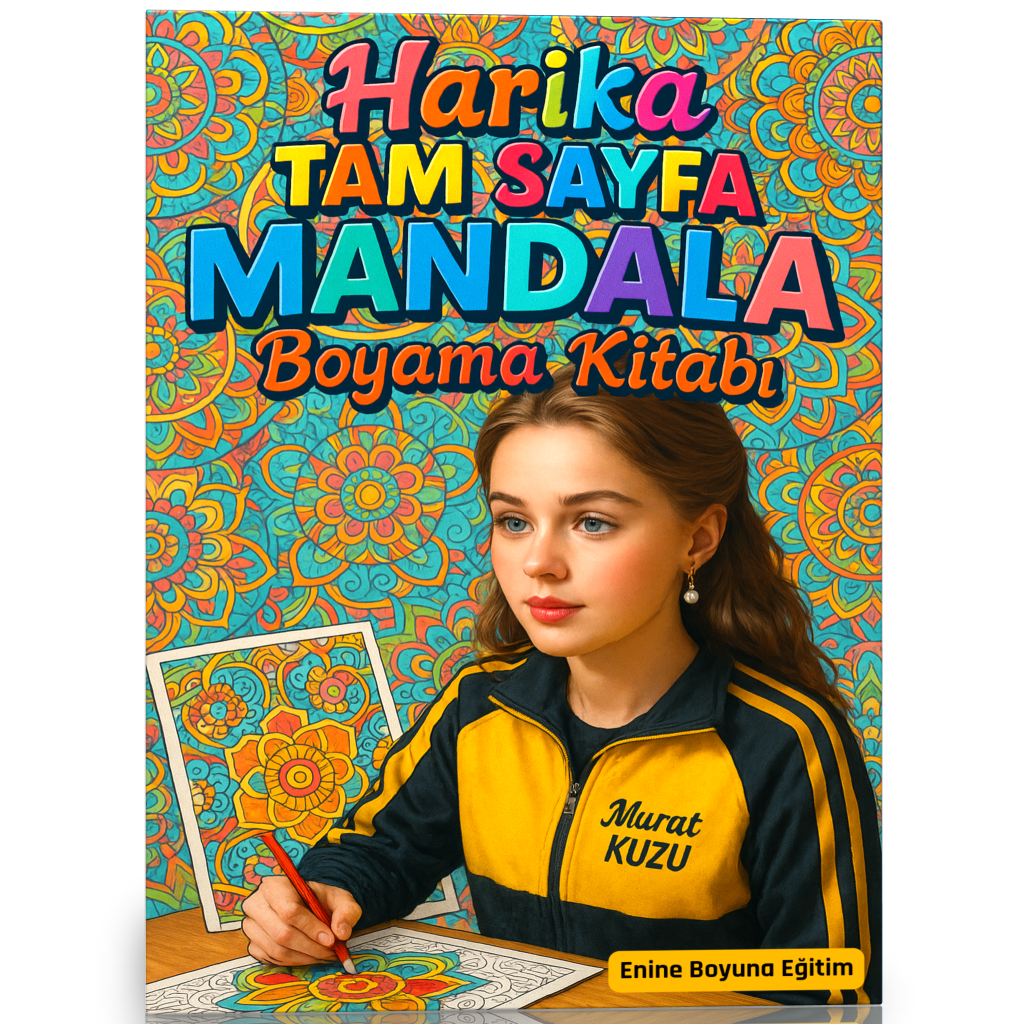 Harika TAM Sayfa Mandala Boyama Spiralli Kitap (100 Mandala)