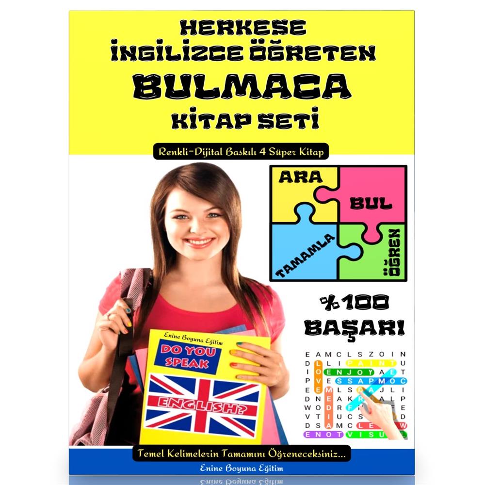 Herkese İngilizce Öğreten Bulmaca Kitap Seti (4 Kitap)