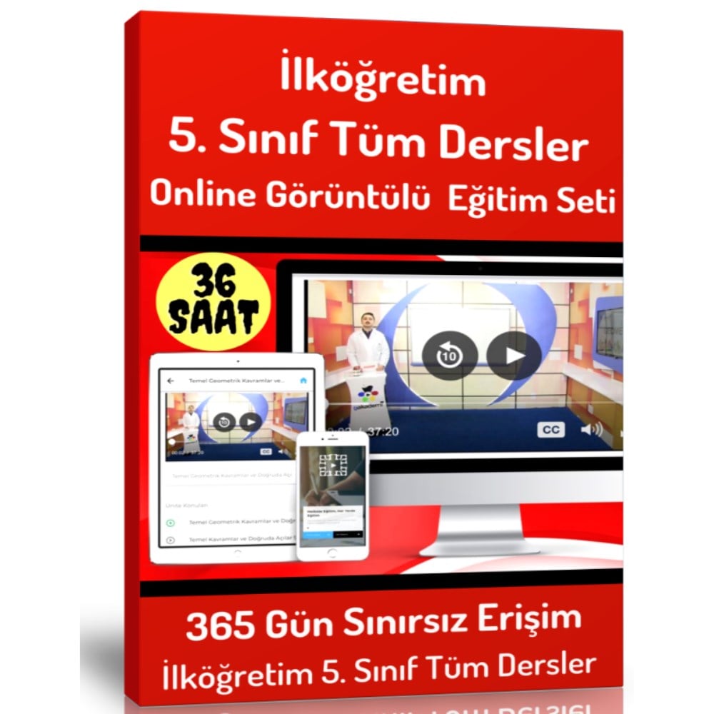 İlköğretim 5. Sınıf Tüm Dersler Online Görüntülü Eğitim Seti