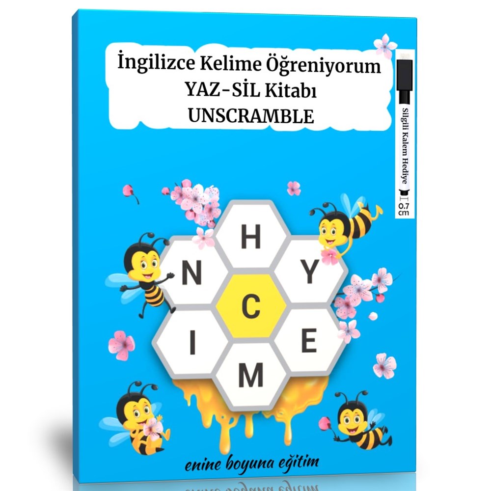 İngilizce Kelime Öğreniyorum YAZ-SİL Kitabı (Unscramble)