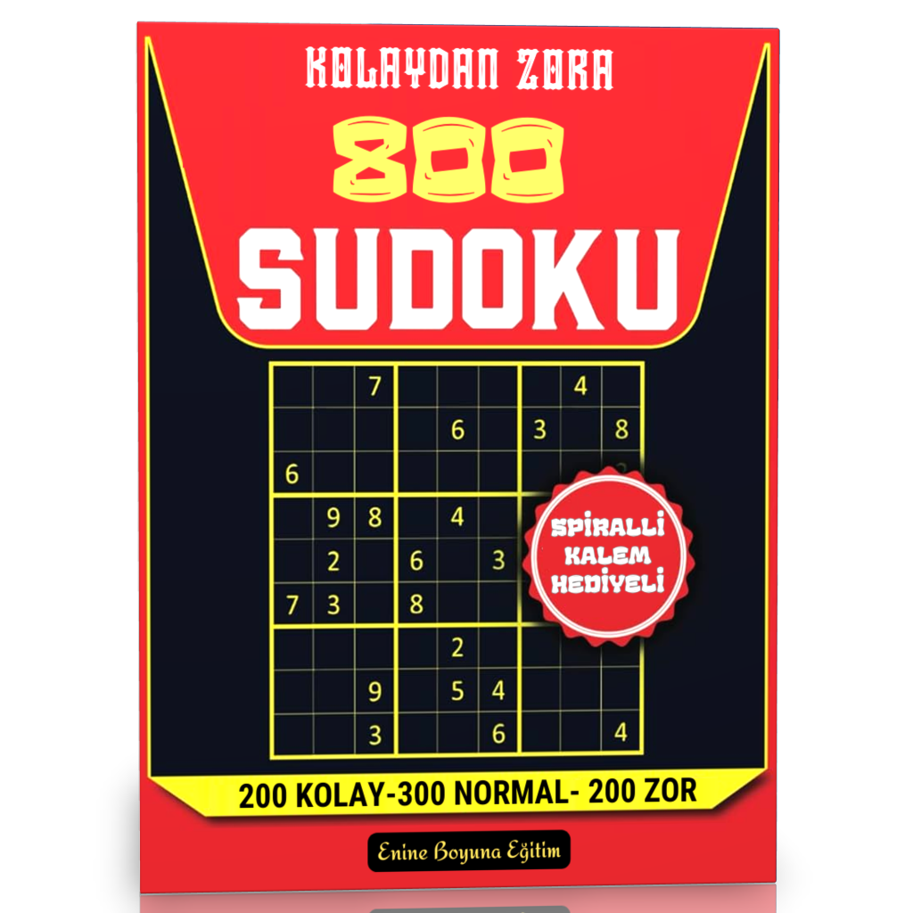 Kolaydan ZORA 800 Sudoku Spiralli Büyük BOY Kitabı (Cevaplarıyla)