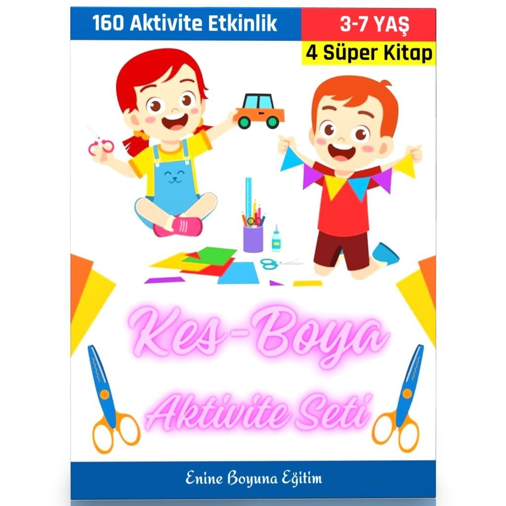 Okul Öncesi KES BOYA Aktivite Seti (4 Süper Kitap)