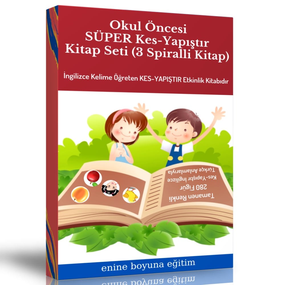 Okul Öncesi Süper KES-YAPIŞTIR Kitap Seti (3 Spiralli Kitap)
