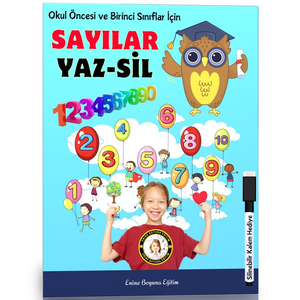 Okul Öncesi ve Birinci Sınıflar İçin Sayılar YAZ-SİL Kitabı
