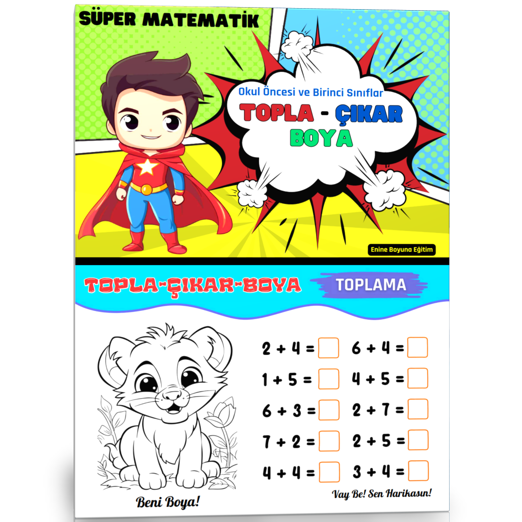 Okul Öncesi ve Birinci Sınıflar Süper Matematik (TOPLA-ÇIKAR-BOYA)