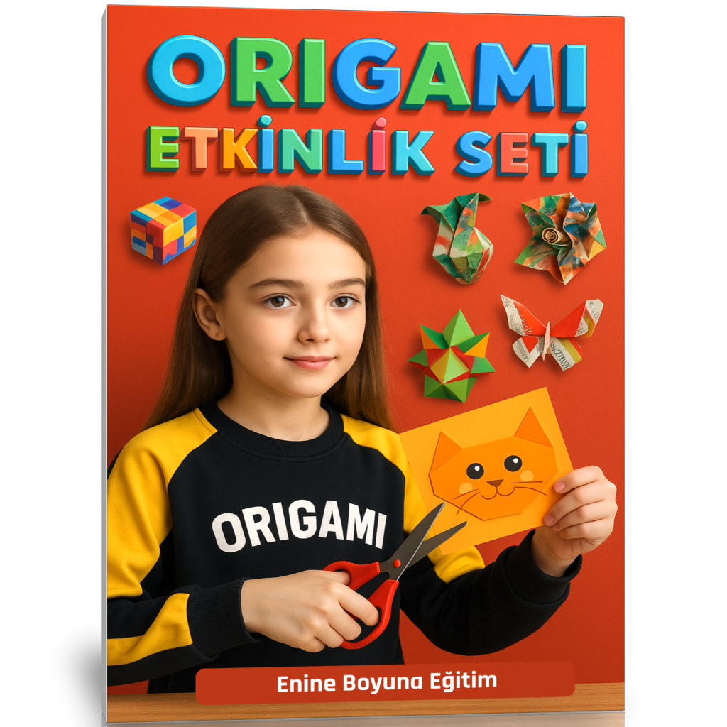 Origami Etkinlik Seti – 36 Süper Origami Etkinlik + 40 Renkli Kâğıt + Makas + Yapıştırıcı