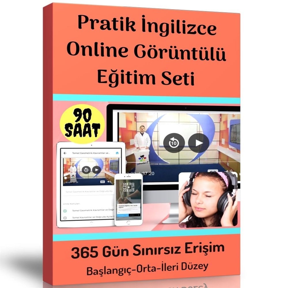 Pratik İngilizce Online Görüntülü Eğitim Seti (Başlangıç-Orta-İleri Düzey)