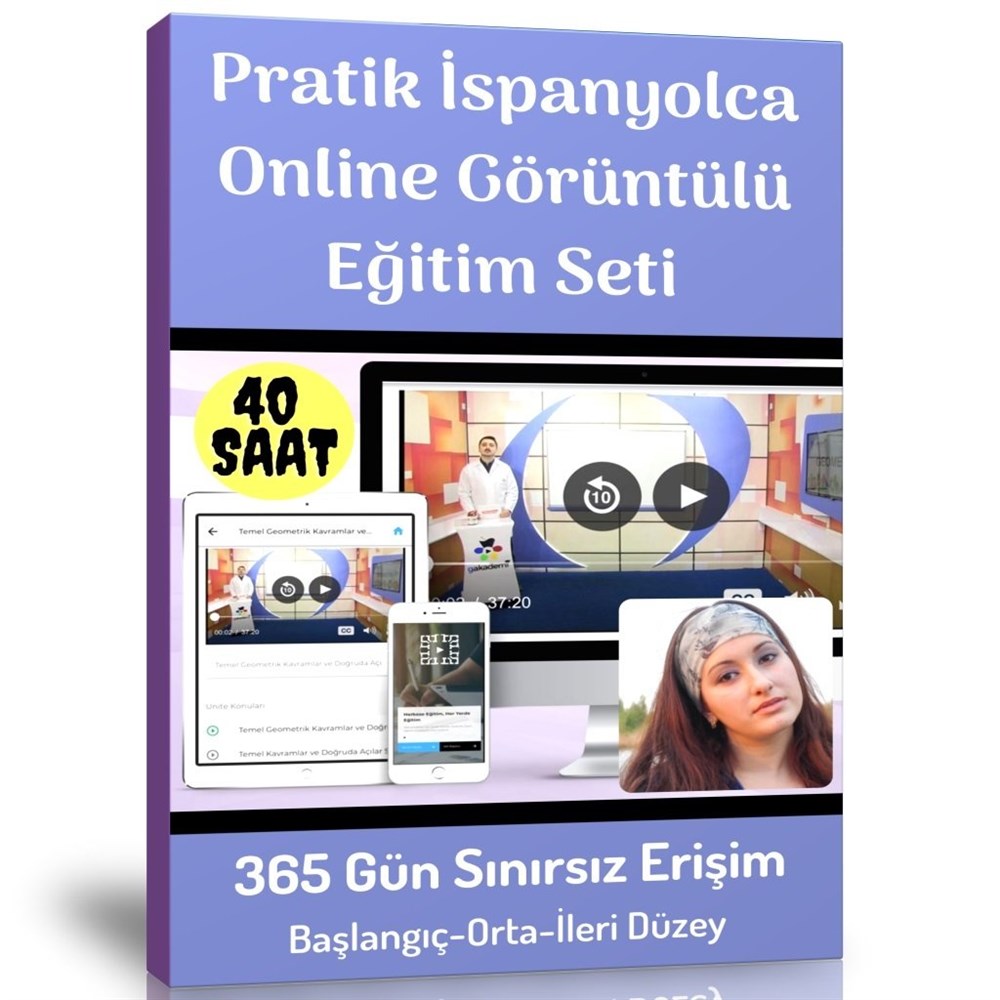 Pratik İspanyolca Online Görüntülü Eğitim Seti (Başlangıç-Orta-İleri Düzey)