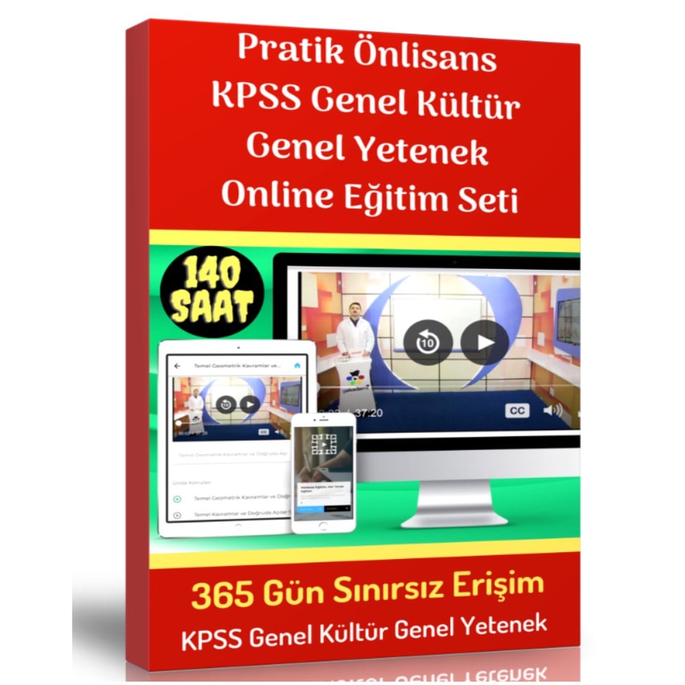 Pratik Önlisans KPSS Genel Kültür Genel Yetenek Online Eğitim Seti
