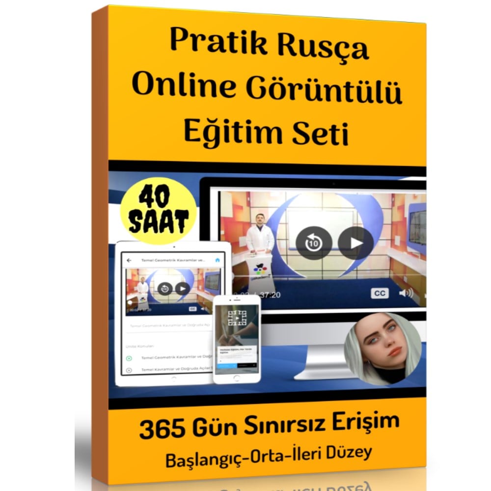 Pratik Rusça Online Görüntülü Eğitim Seti (Başlangıç-Orta-İleri Düzey)