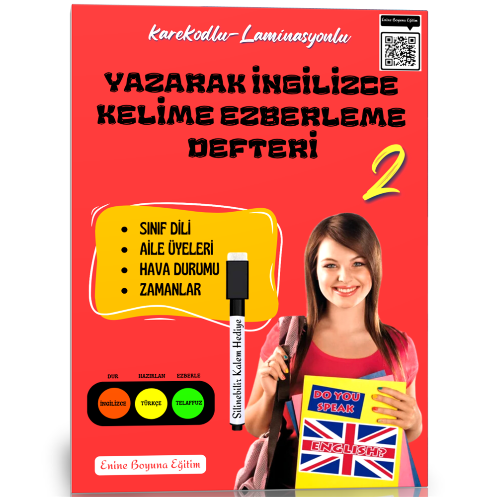 Yazarak İngilizce Kelime Ezberleme Defteri-2