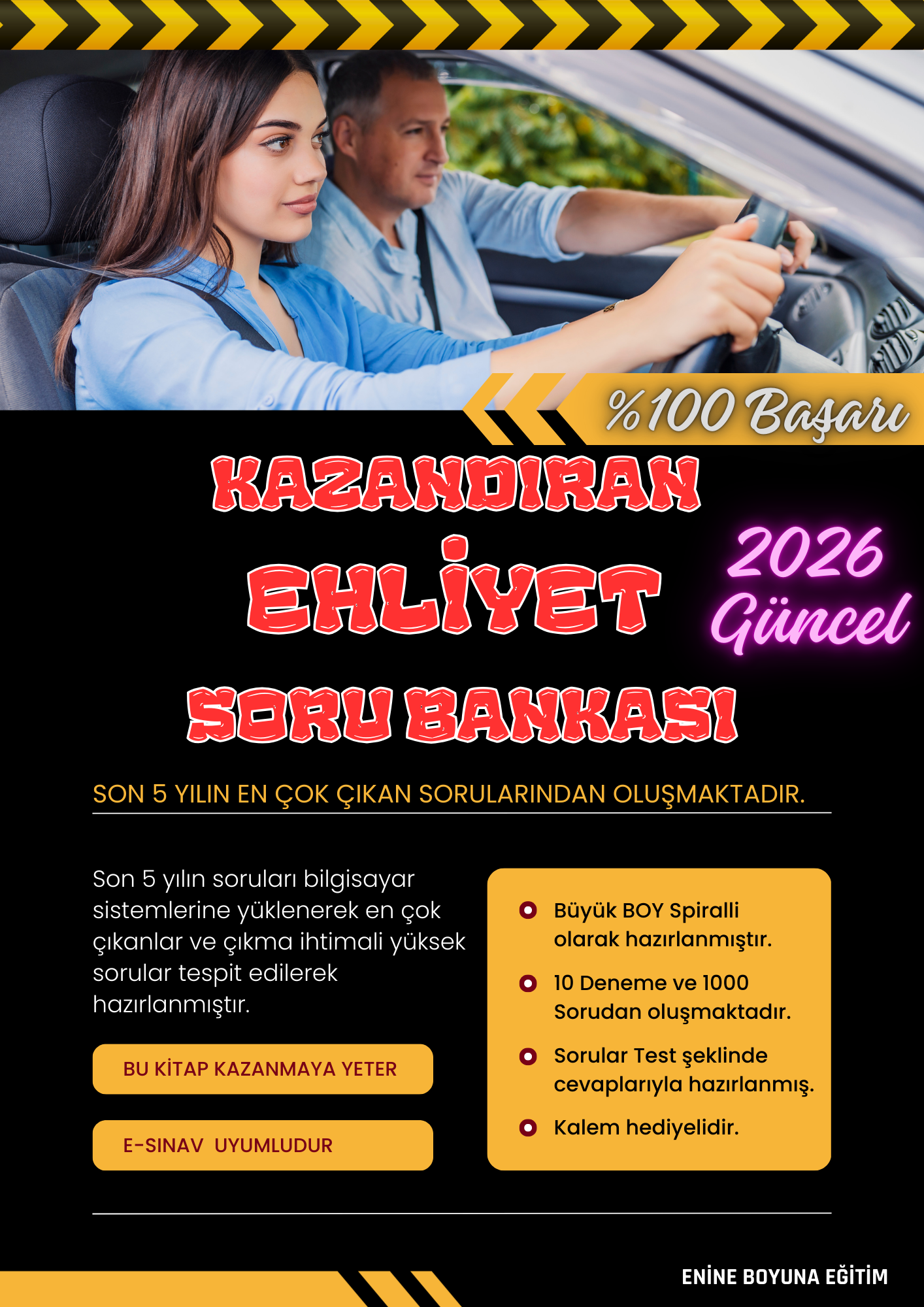 Yüzde Yüz Kazandıran Ehliyet SORU BANKASI (1000 Soru)