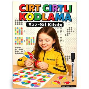 Çocuklar İçin Cırt Cırtlı KODLAMA Yaz-Sil Kitabı