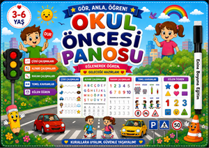 OKUL ÖNCESİ PANOSU – Spiralli Büyük Boy Kitap | A3 Boyut | Silinebilir Kalem İlaveli