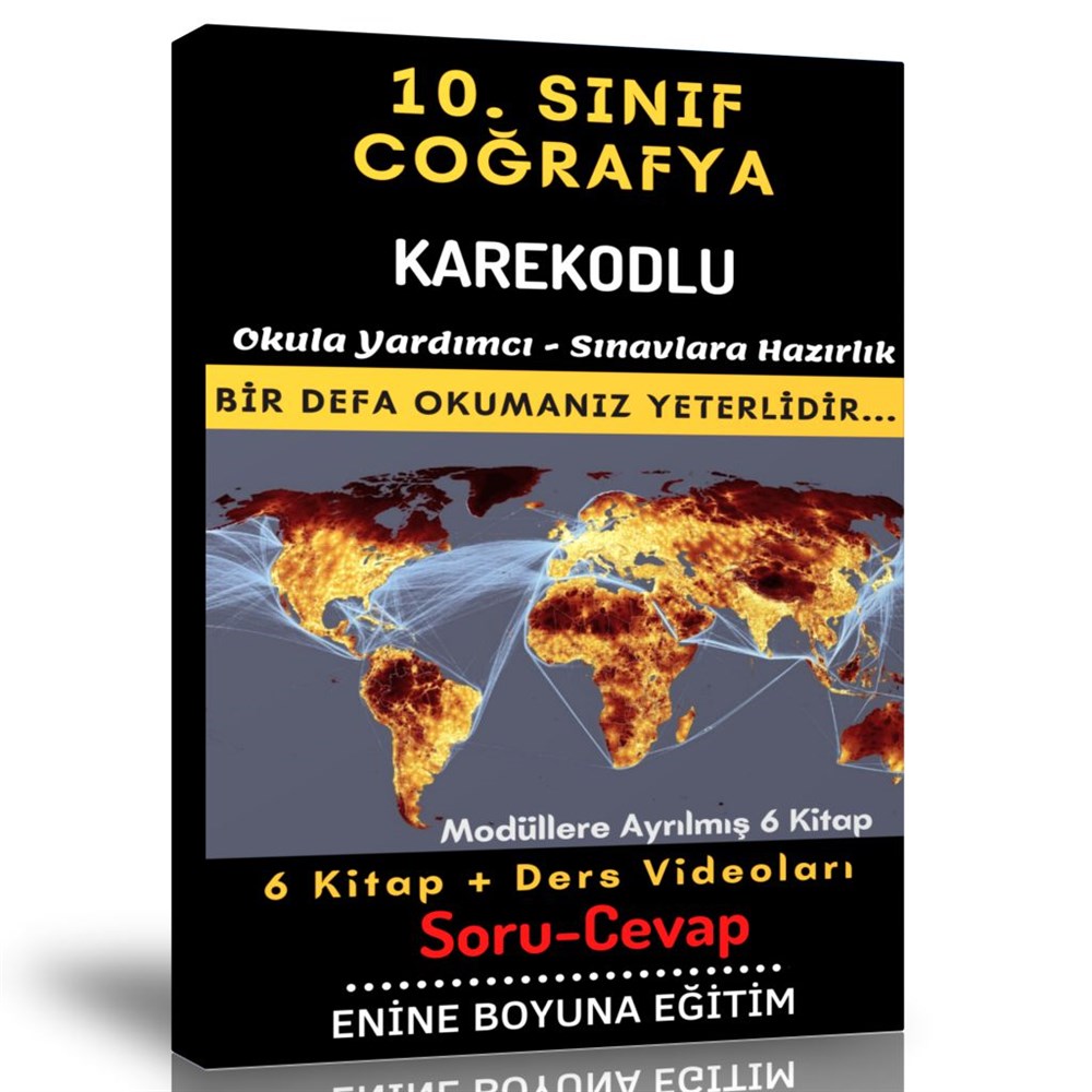 10. Sınıf Coğrafya Soru Cevap Seti (6 Modüler Kitap)