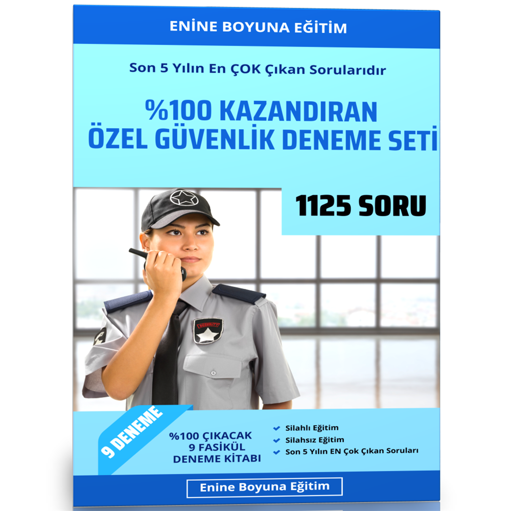 %100 Kazandıran Özel Güvenlik Deneme Seti (1125 Soru)