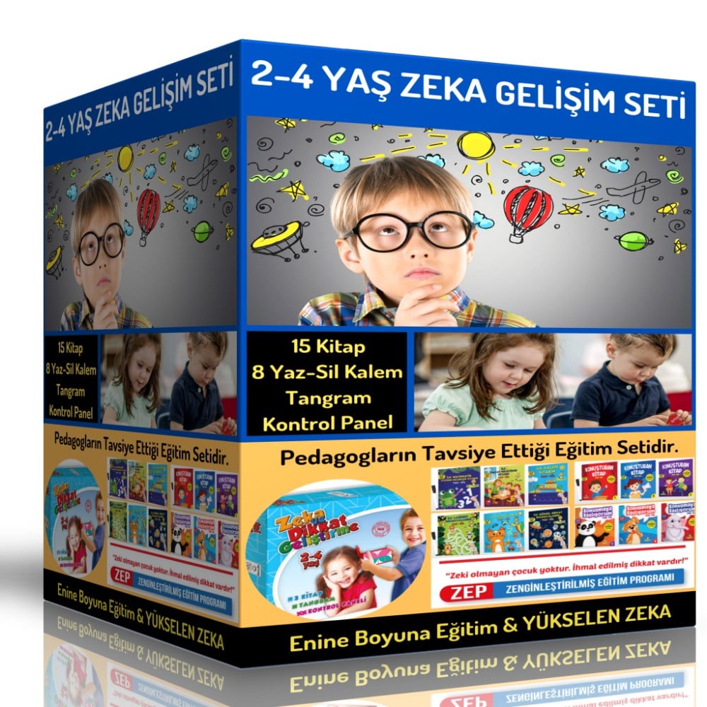 2-4 Yaş Zeka Gelişim Seti (15 Kitap ve Materyaller)