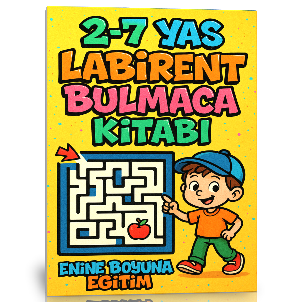 2-7 Yaş Çocuklar İçin Labirent Bulmaca Kitabı (58 TAM Sayfa Spiralli) 
